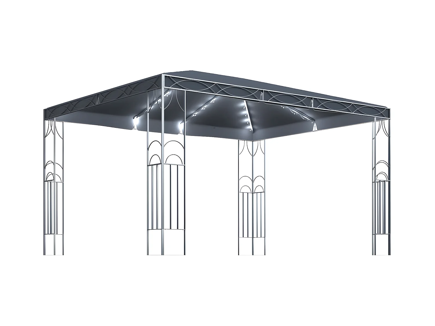 Tonnelle avec guirlande lumineuse à LED 400x300 cm Anthracite WVGQ7968