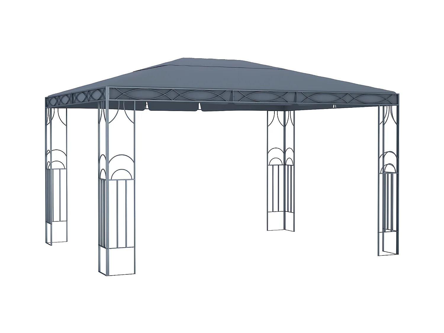 Tonnelle avec guirlande lumineuse à LED 400x300 cm Anthracite WVGQ7968