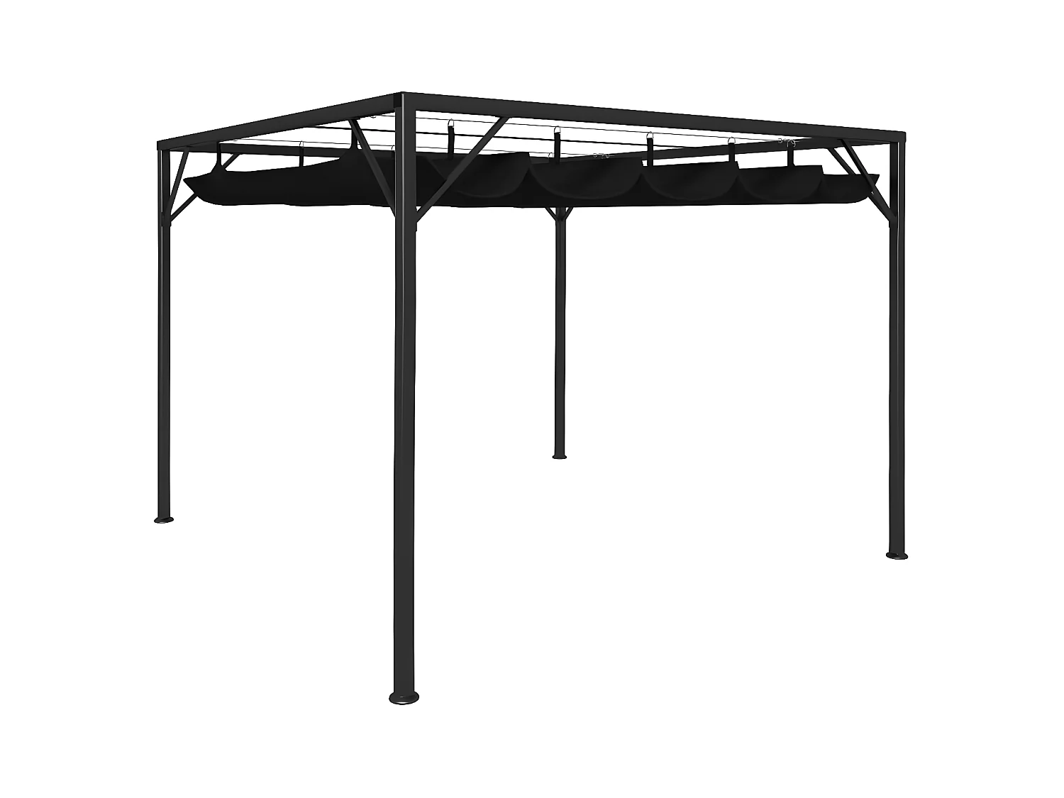 Tonnelle de jardin avec auvent rétractable 3x3 m Anthracite WVGQ6488