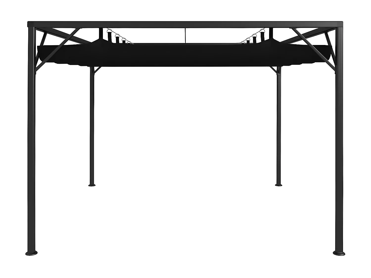 Gazebo - Tenda de recepção de jardim com toldo retrátil 3x3 m antracite PT224049