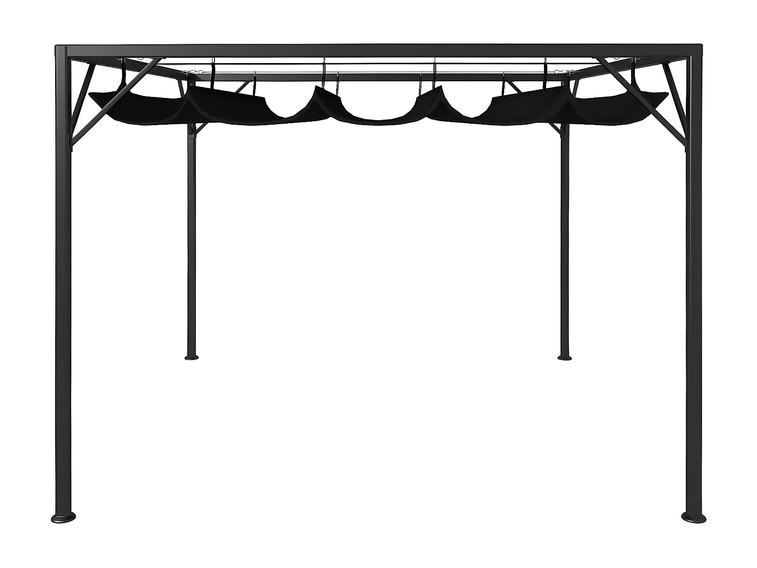 Gazebo - Tenda de recepção de jardim com toldo retrátil 3x3 m antracite PT224049