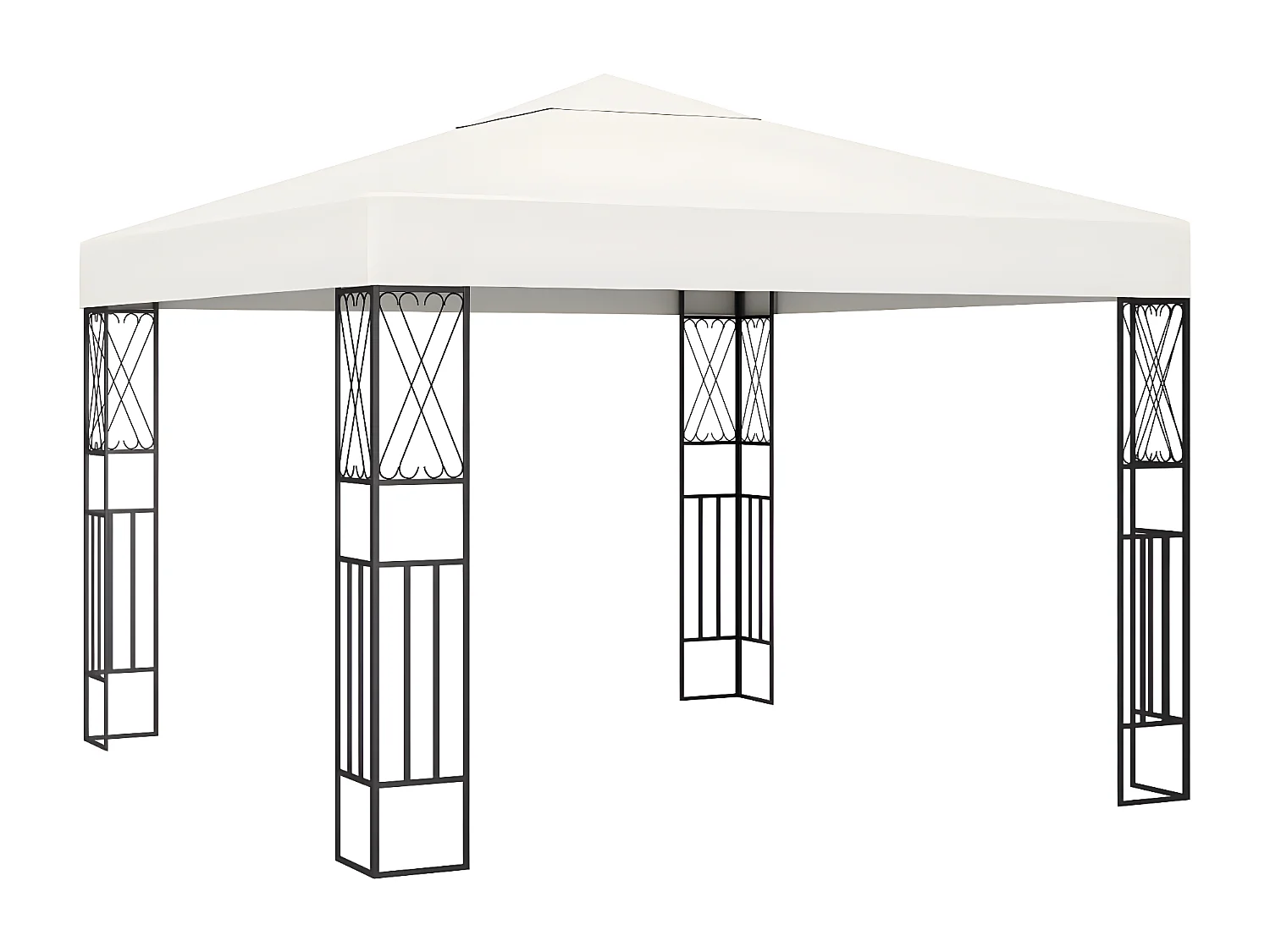 Gazebo - Tenda de recepção 3x3 m tecido creme PT578881