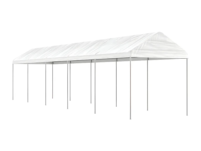 Gazebo - Tenda de recepção com telhado 11,15x2,28x2,69 m polietileno branco PT852084