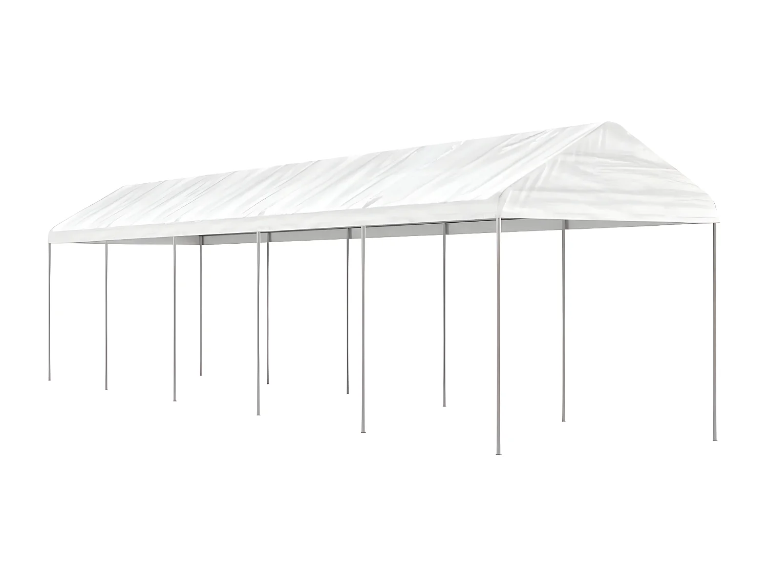 Gazebo - Tenda de recepção com telhado 11,15x2,28x2,69 m polietileno branco PT852084