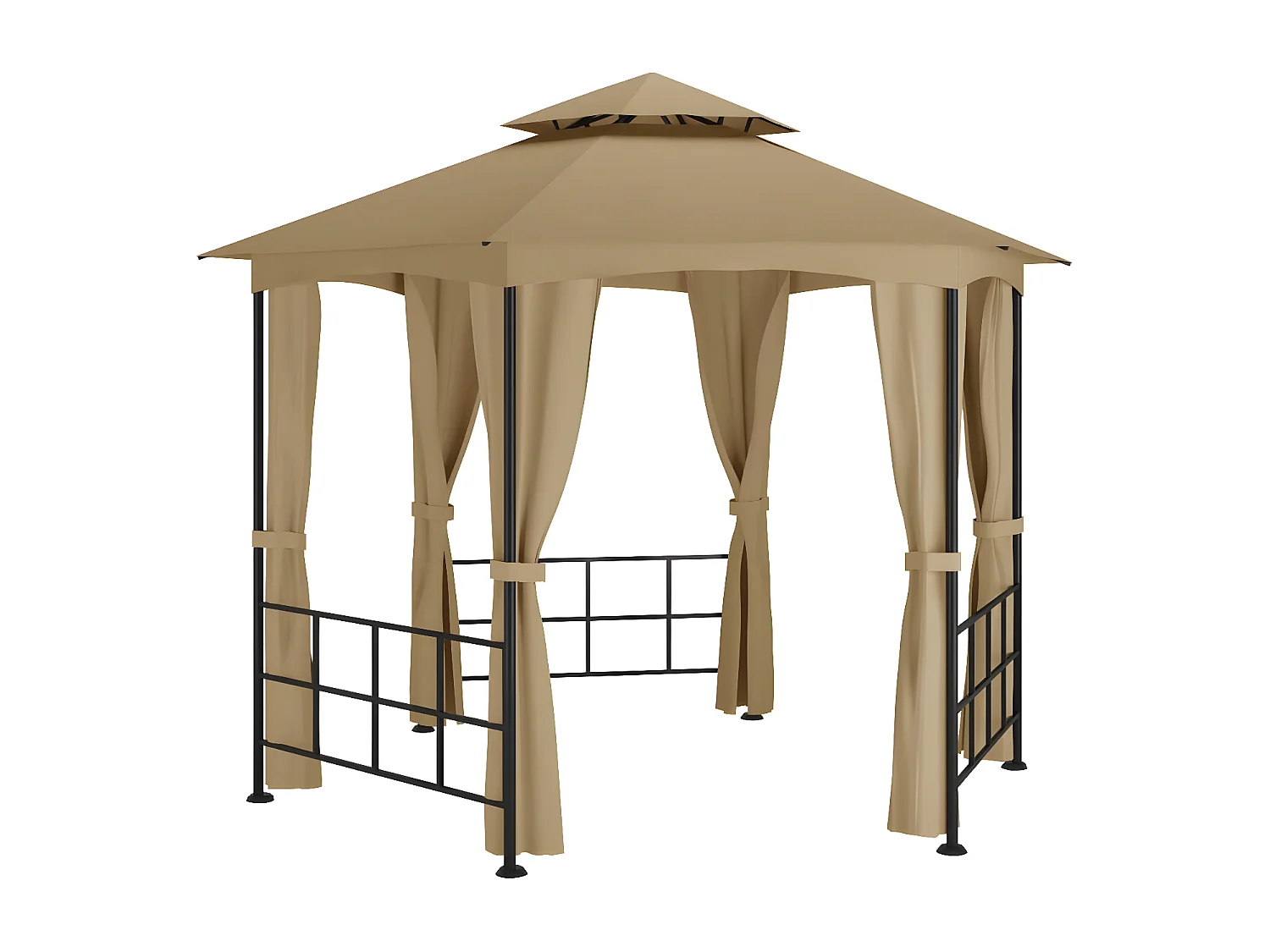 Tonnelle avec parois 3,1x2,7 m Taupe WVGQ9255