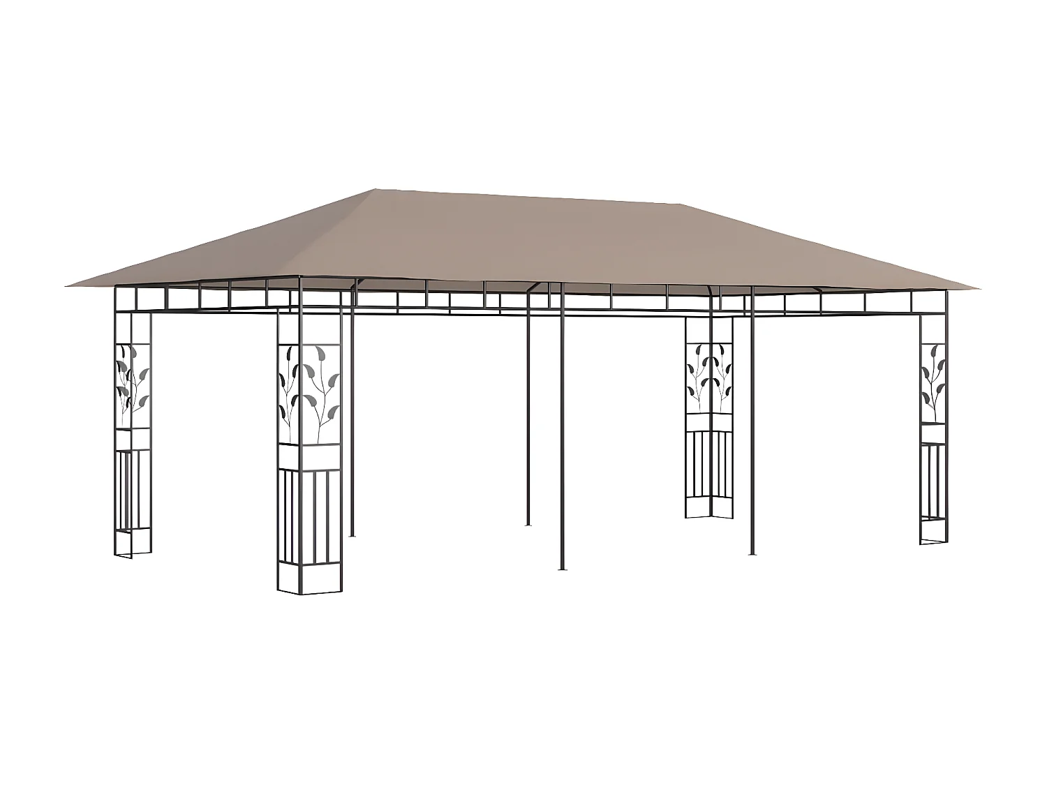 Gazebo - Tenda de recepção c/ rede mosquiteira 6x3x2,73m 180 g/m² cinza-acastanhado PT431732