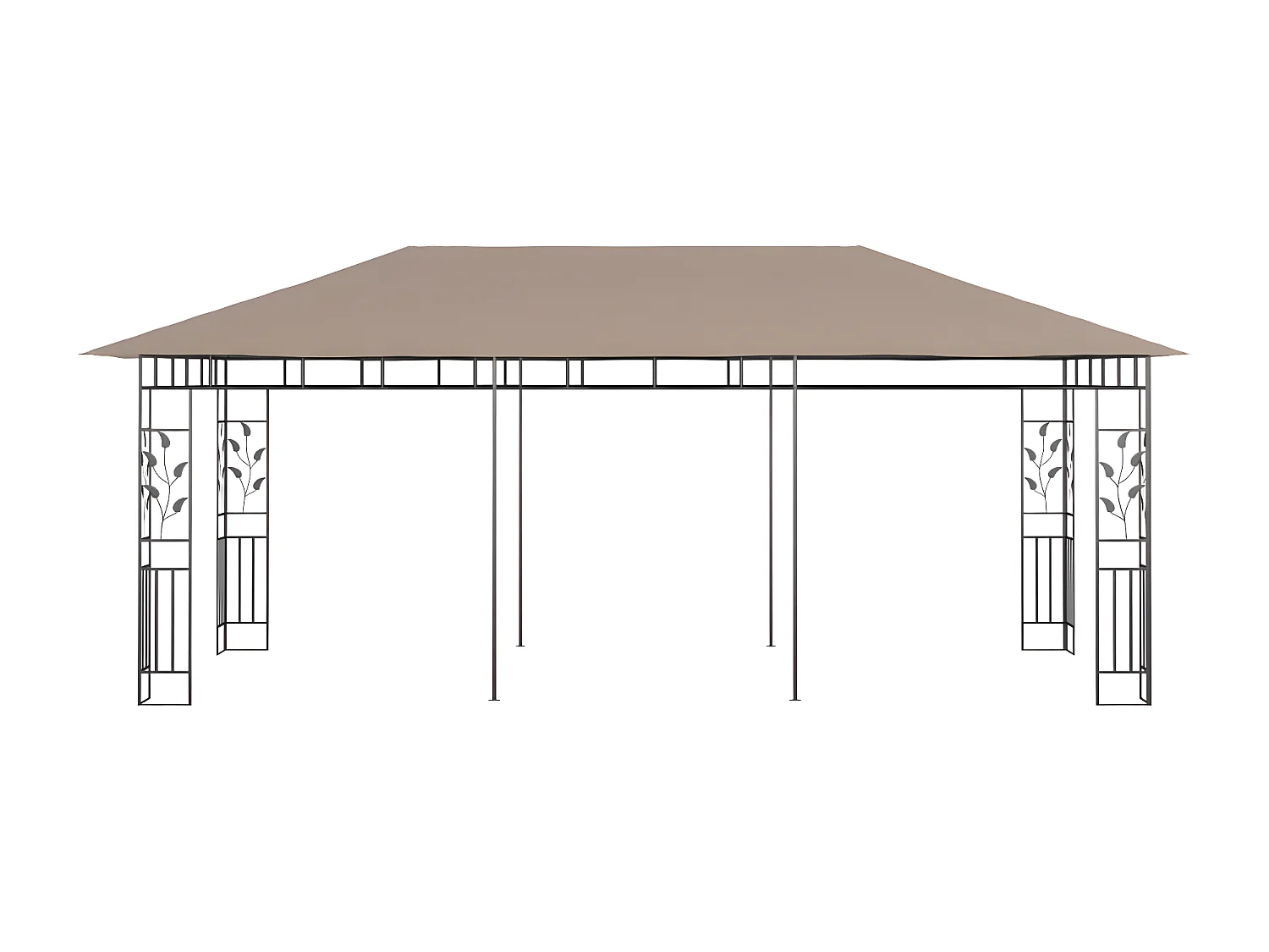 Gazebo - Tenda de recepção c/ rede mosquiteira 6x3x2,73m 180 g/m² cinza-acastanhado PT431732