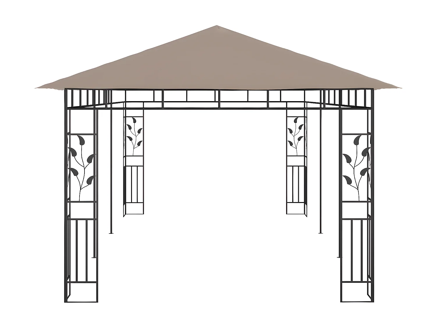 Gazebo - Tenda de recepção c/ rede mosquiteira 6x3x2,73m 180 g/m² cinza-acastanhado PT431732