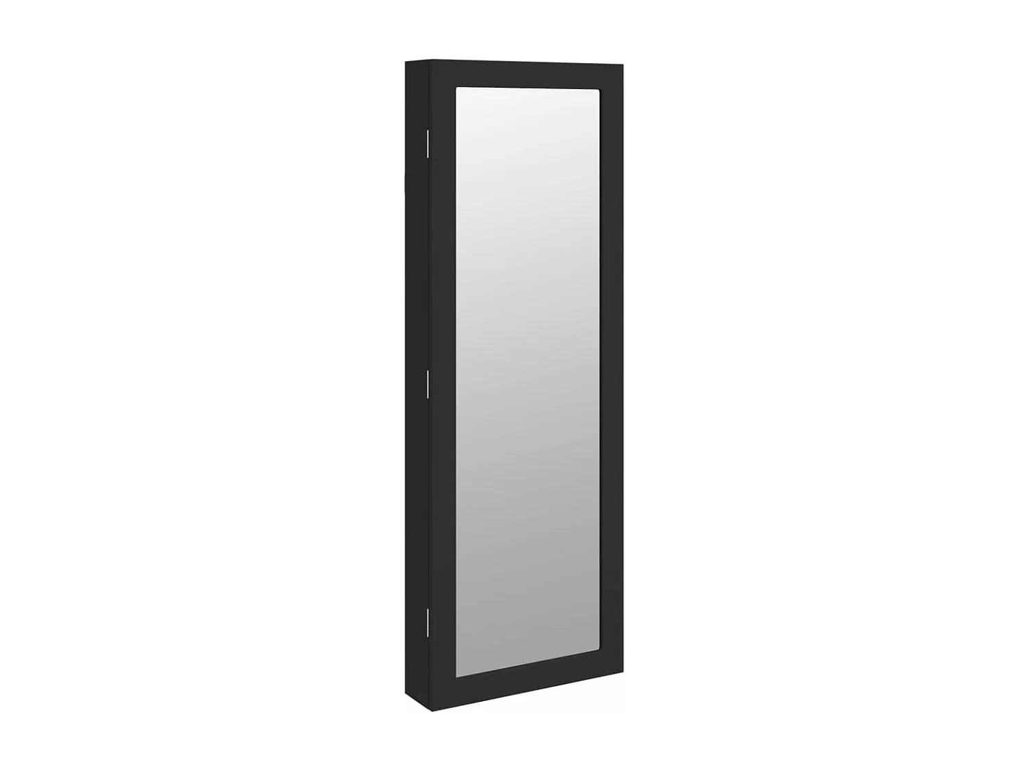 Armoire à bijoux avec miroir et éclairage LED mural noir OFR54830 BonneVie Meuble