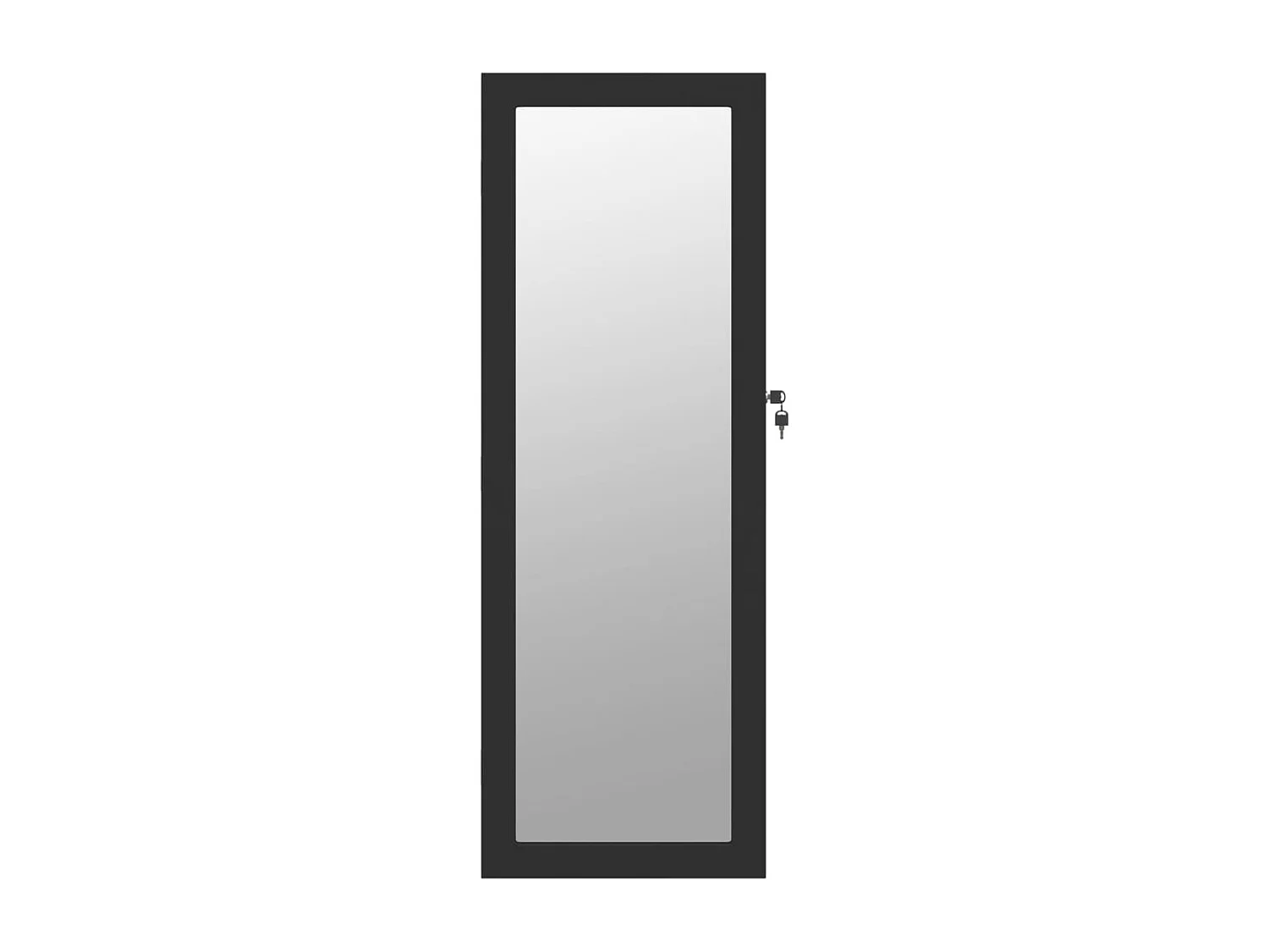 Armoire à bijoux avec miroir et éclairage LED mural noir OFR54830 BonneVie Meuble