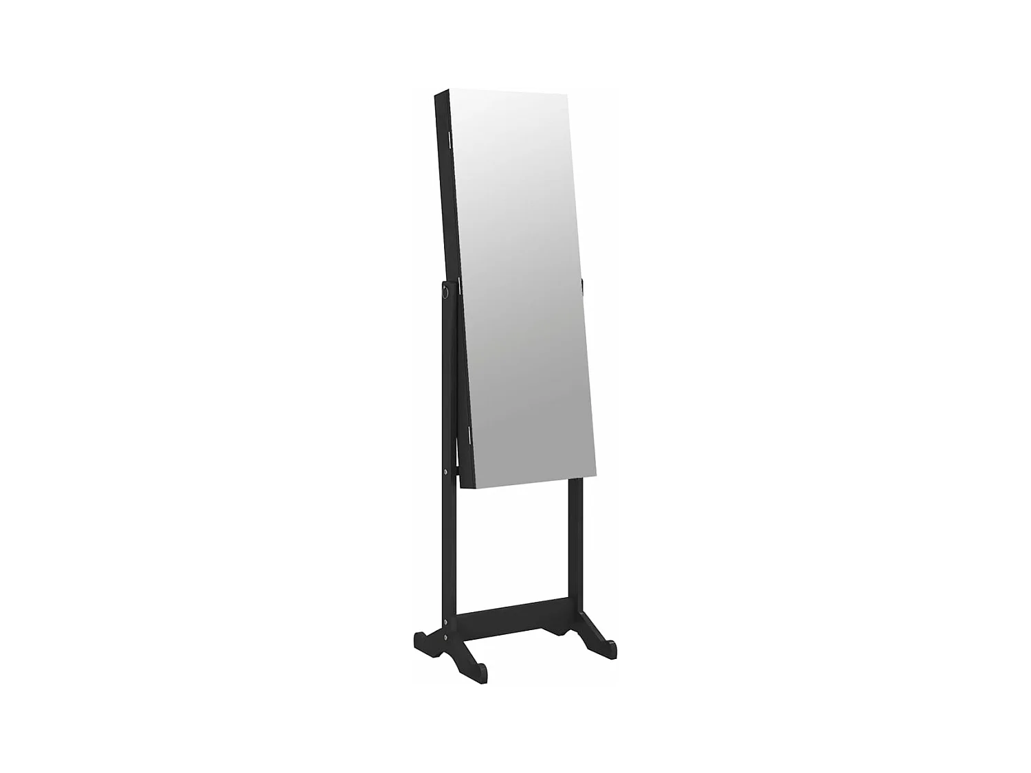 Armoire à bijoux avec miroir sur pied noir 42x38x152 cm OFR18268 BonneVie Meuble