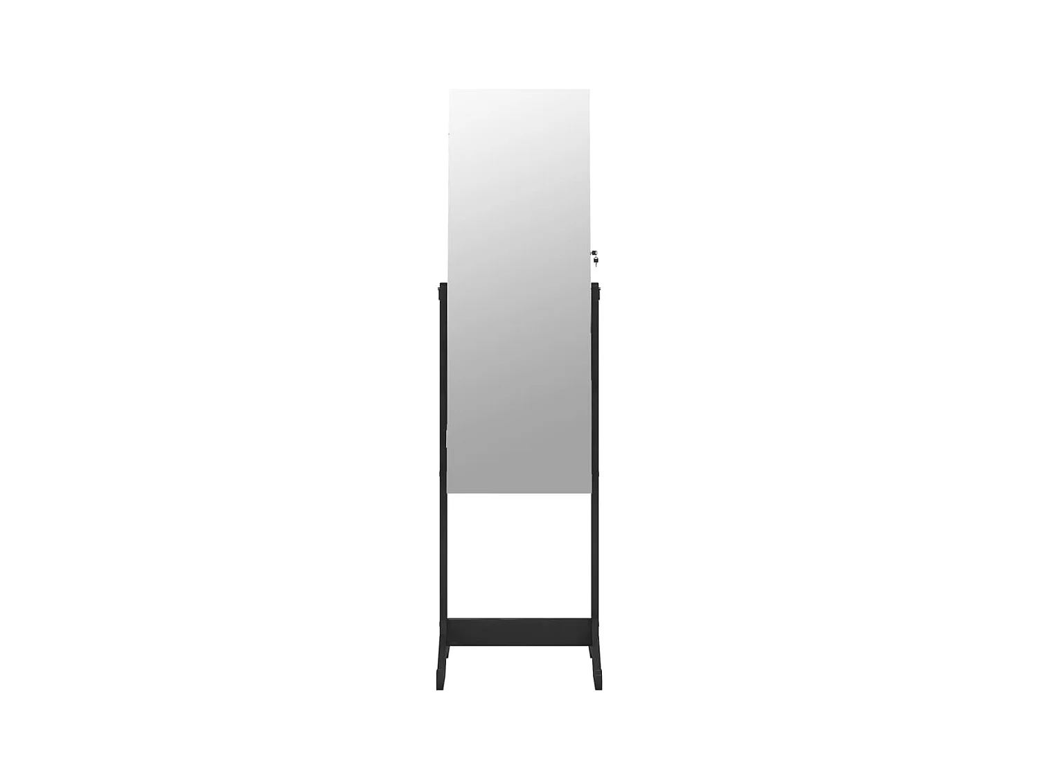 Armoire à bijoux avec miroir sur pied noir 42x38x152 cm OFR18268 BonneVie Meuble