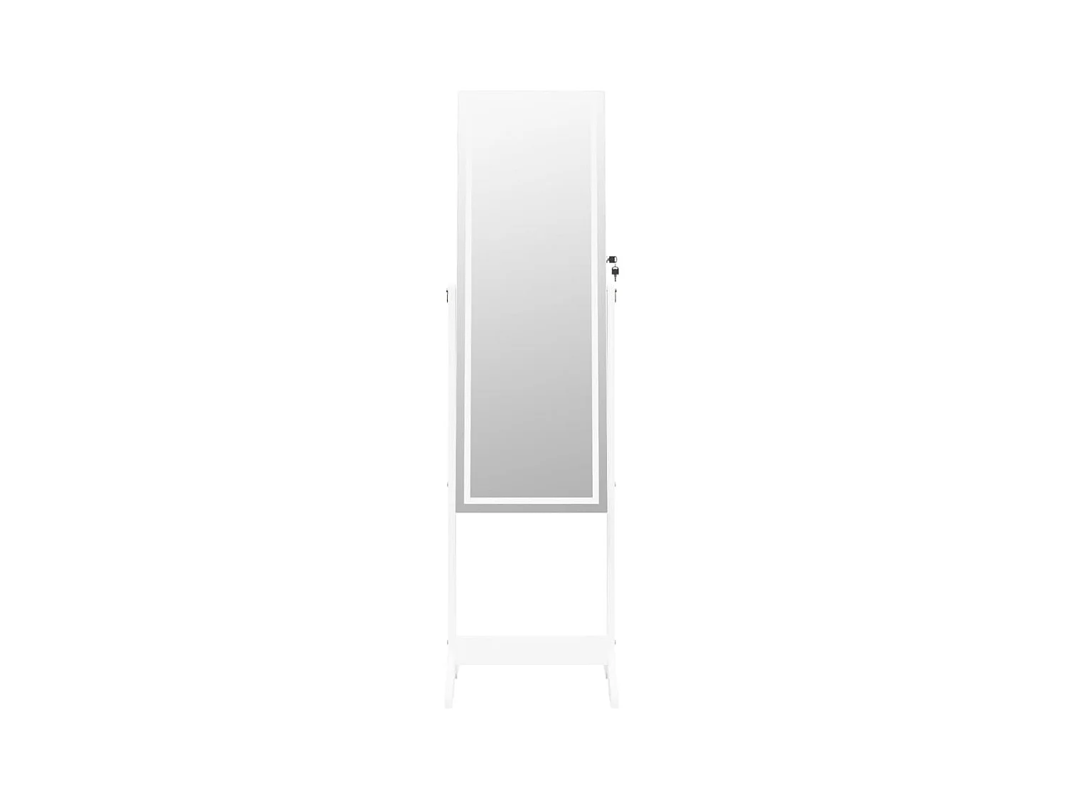 Armadietto Portagioie a Specchio Luci a LED Autoportante Bianco CFW46831