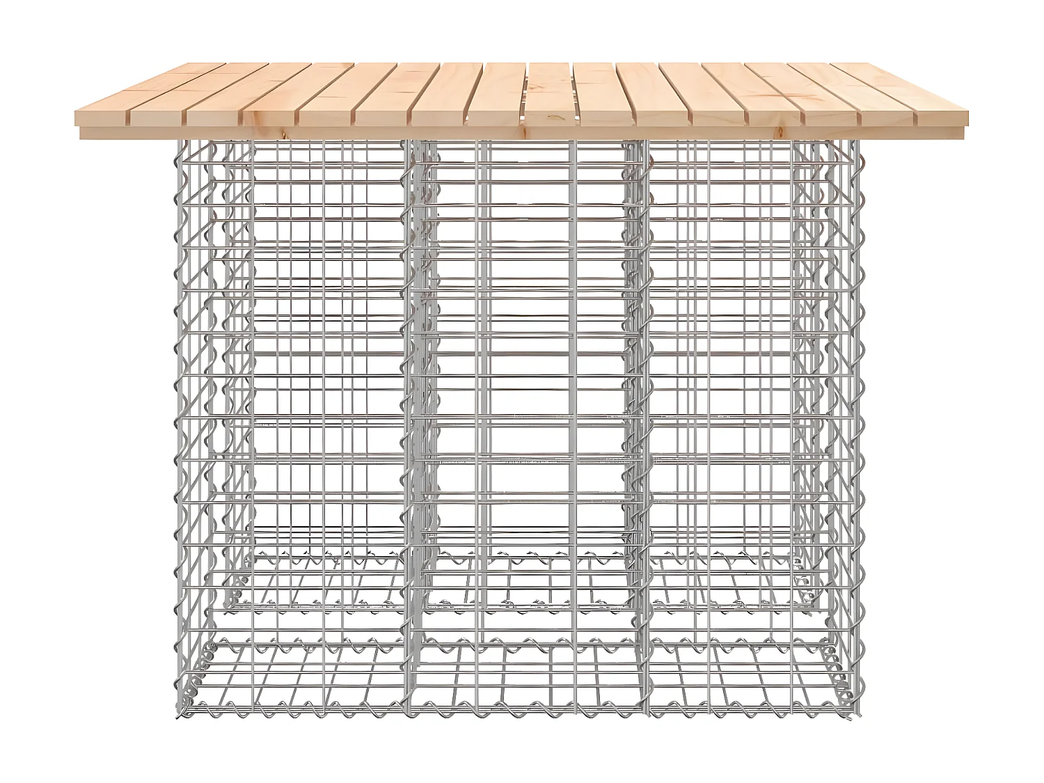 Banco de jardim c/ design gabião 100x102x72 cm pinho maciço PT140663