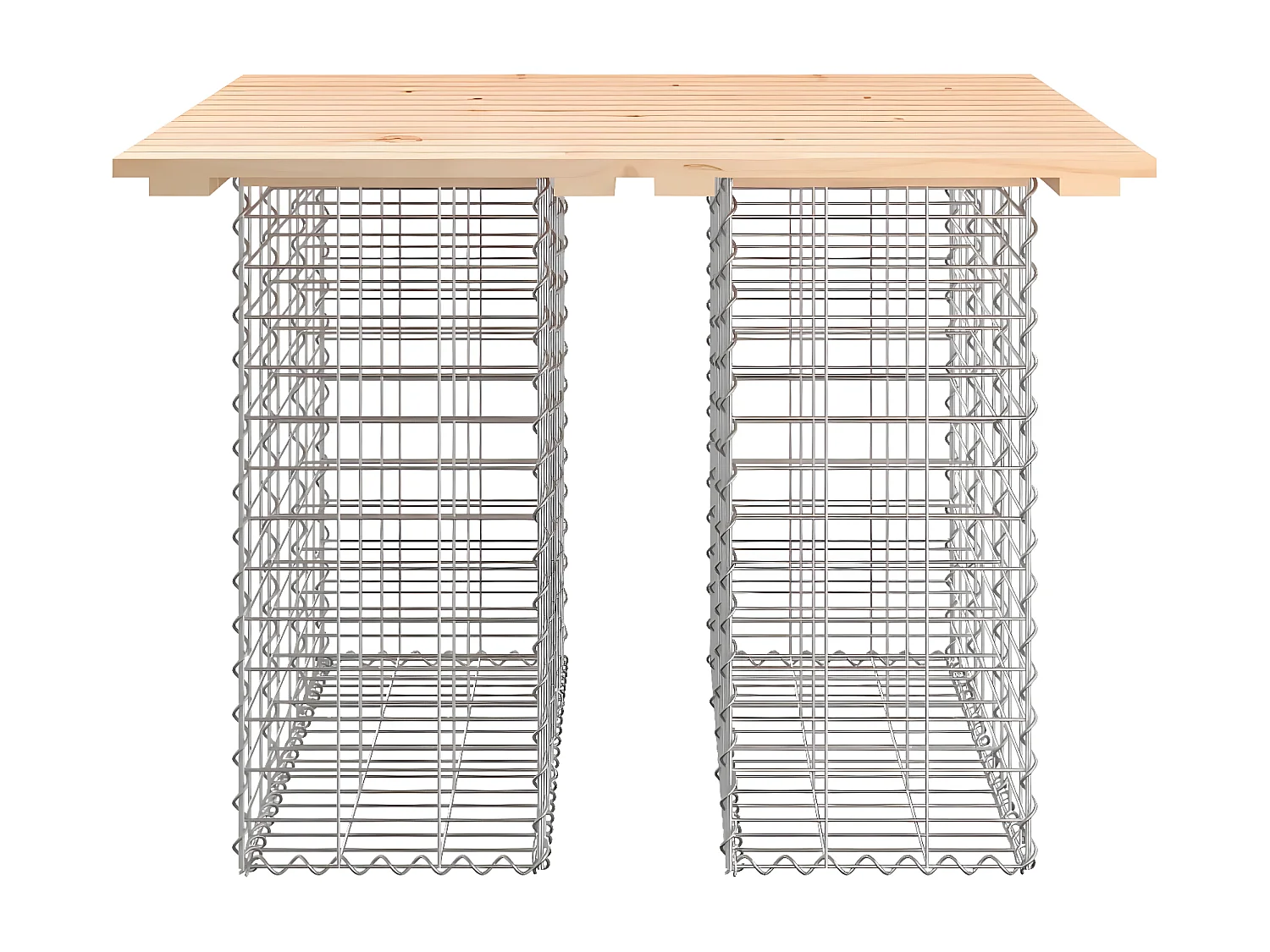 Banco de jardim c/ design gabião 100x102x72 cm pinho maciço PT140663