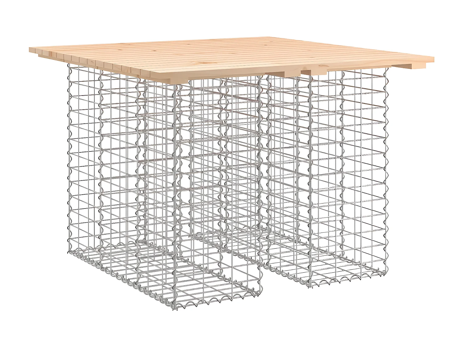 Banc de jardin design de gabion 100x102x72cm bois massif de pin PEWV65374