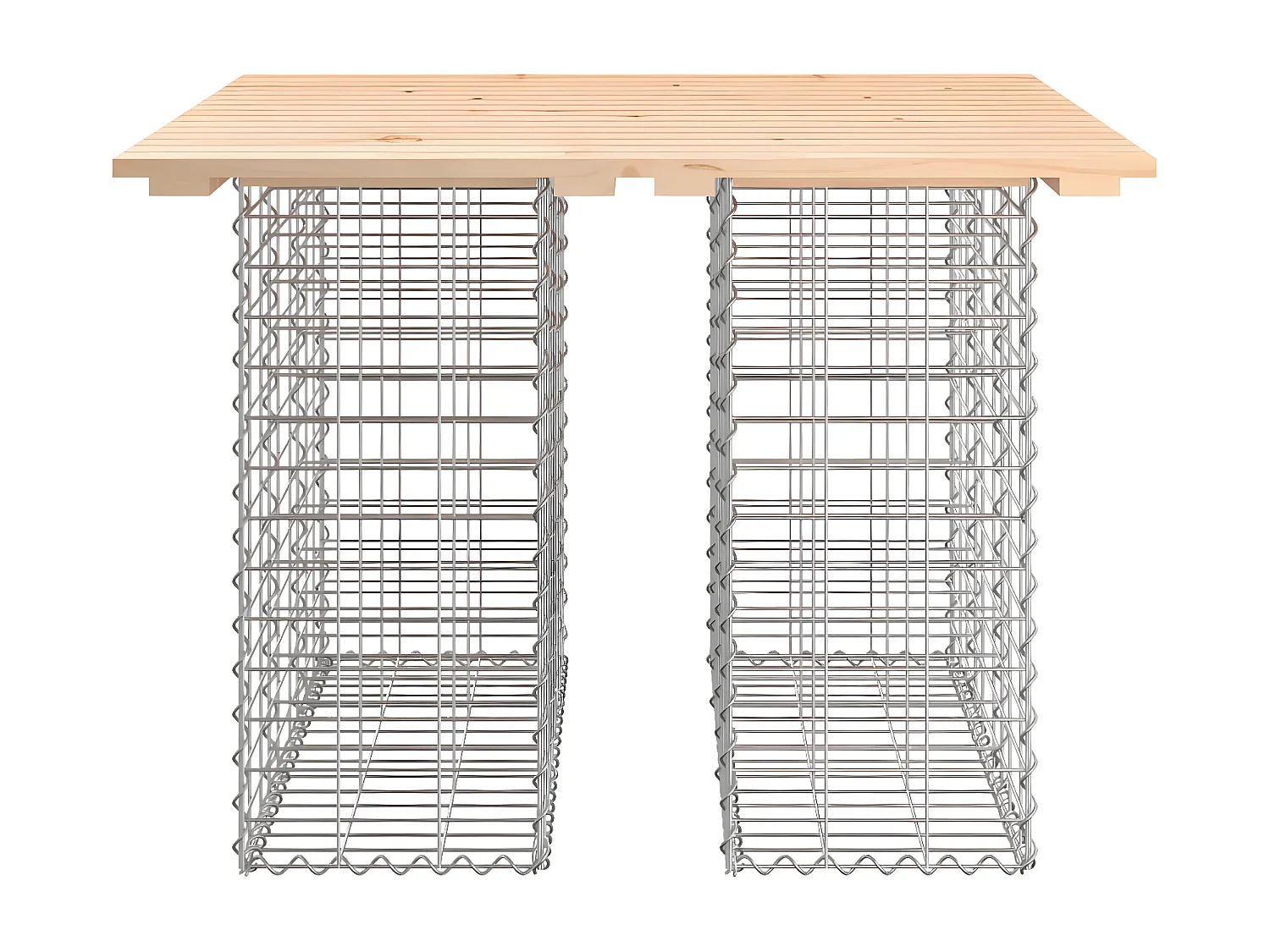 Banc de jardin design de gabion 100x102x72cm bois massif de pin PEWV65374