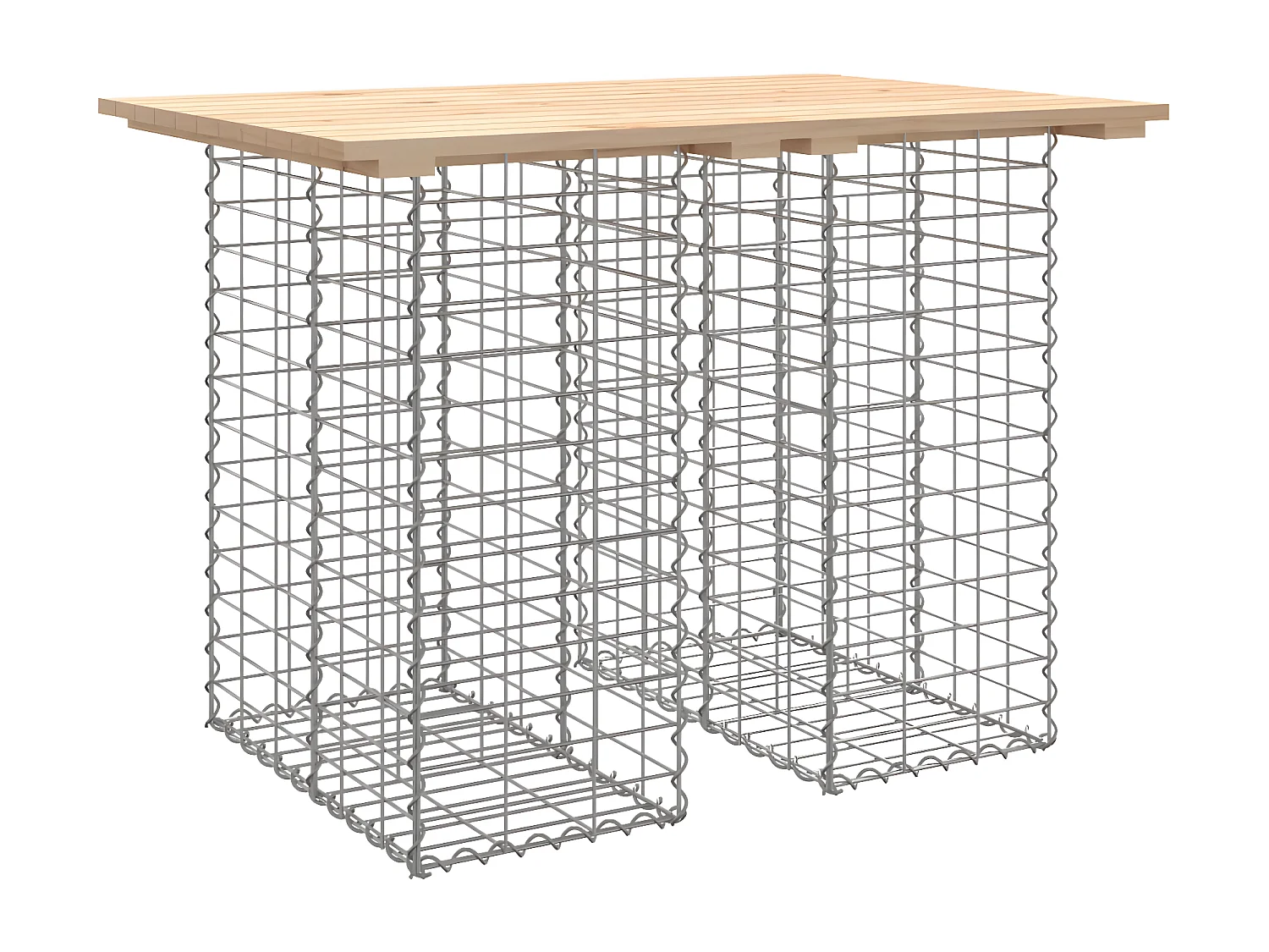 Banco de jardim c/ design gabião 100x70x72 cm pinho maciço PT736119