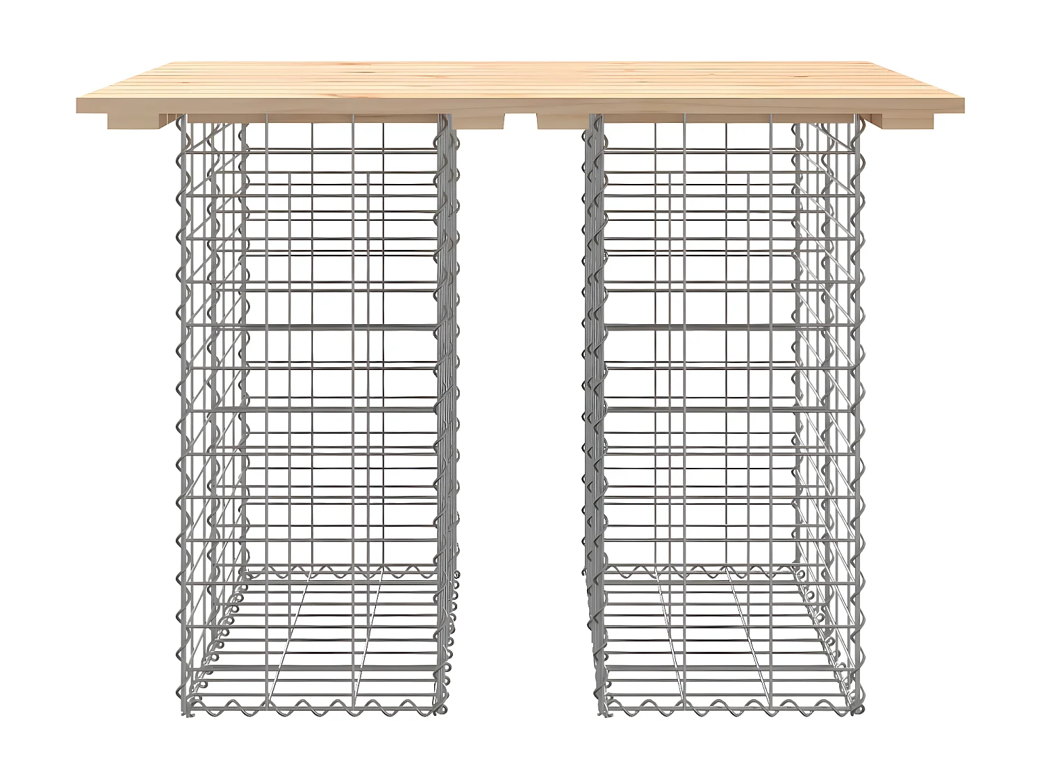 Banco de jardim c/ design gabião 100x70x72 cm pinho maciço PT736119