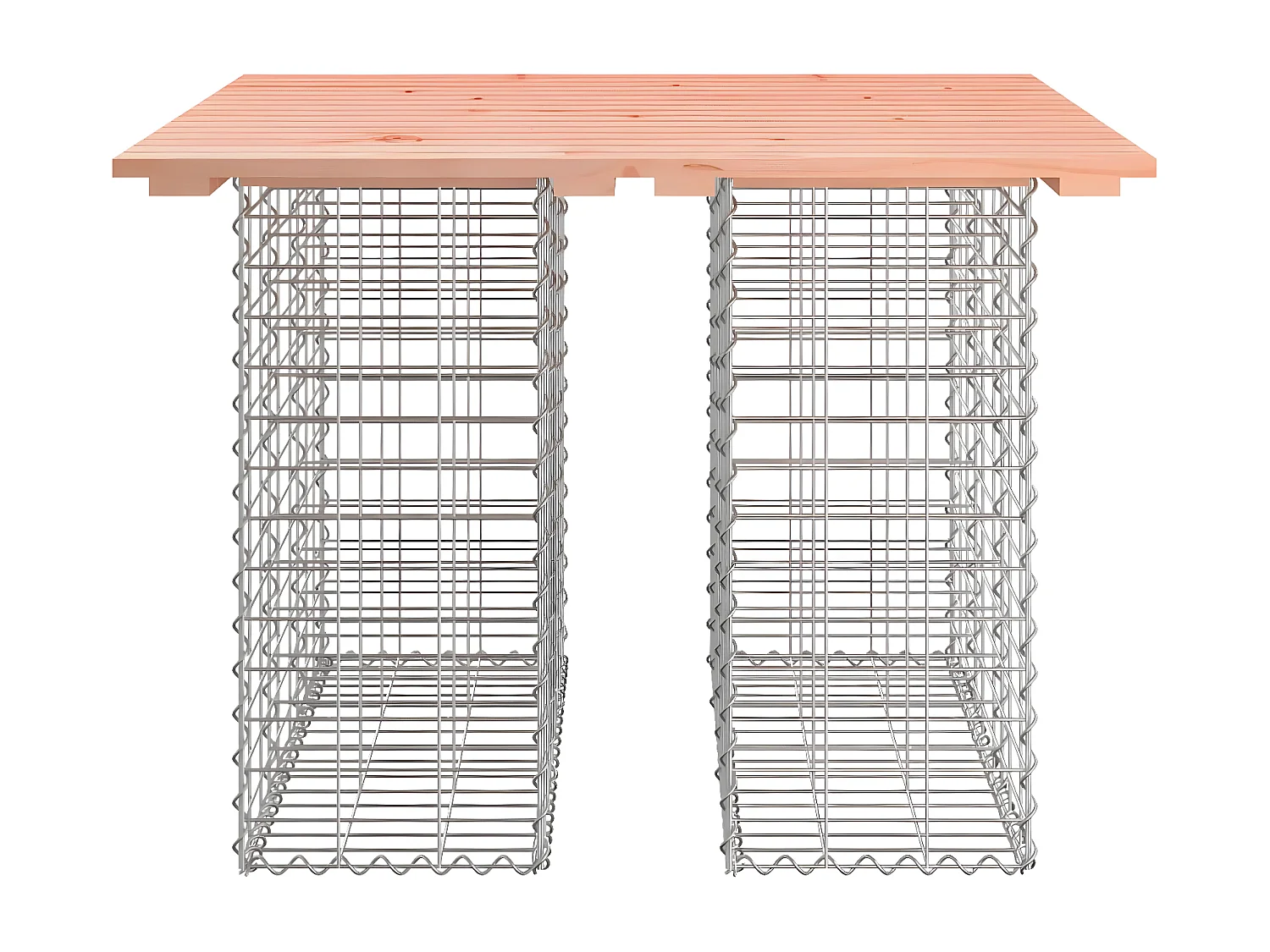 Banco jardim design gabião 100x102x72 cm madeira douglas maciça PT600745