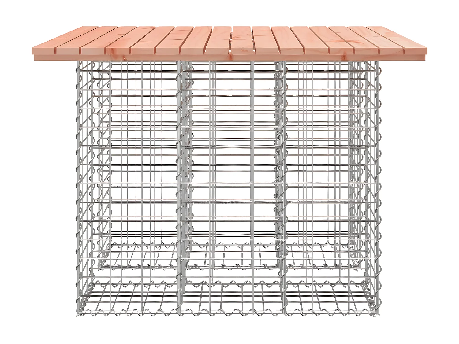 Banco jardim design gabião 100x102x72 cm madeira douglas maciça PT600745