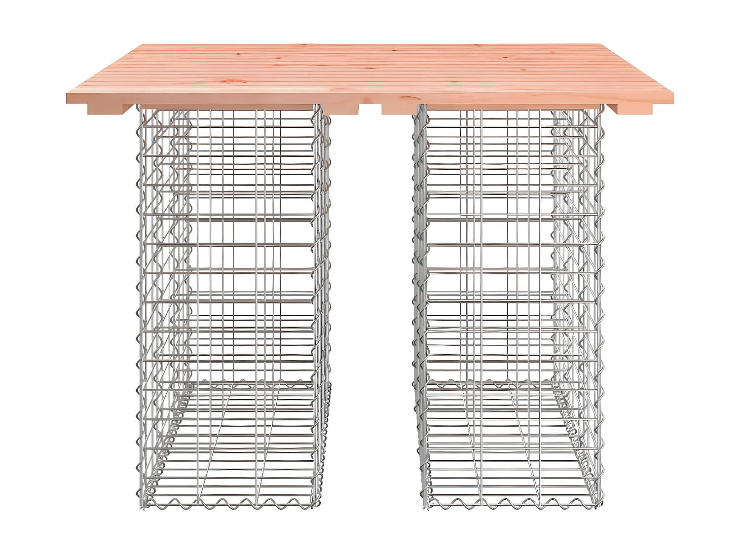 Banco jardim design gabião 100x102x72 cm madeira douglas maciça PT600745