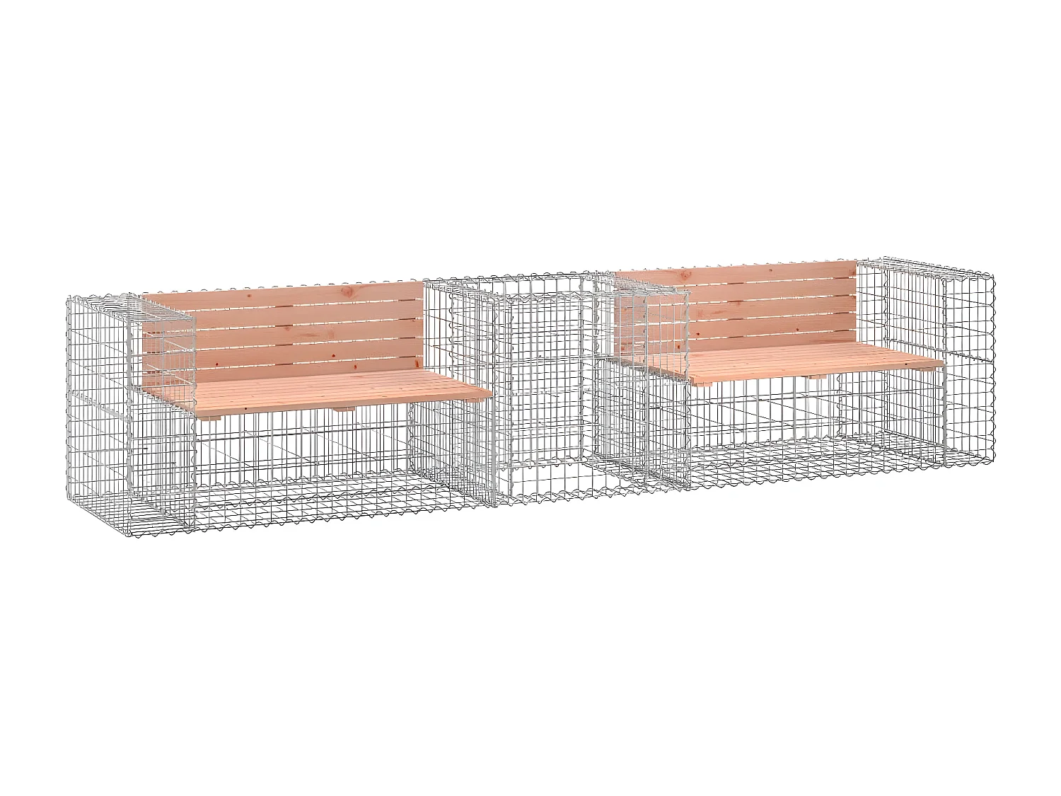 Banc de jardin avec panier en gabion bois massif de douglas PEWV41349