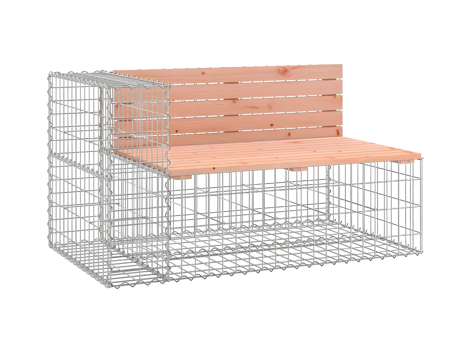 Banc de jardin avec panier en gabion bois massif de douglas PEWV41349