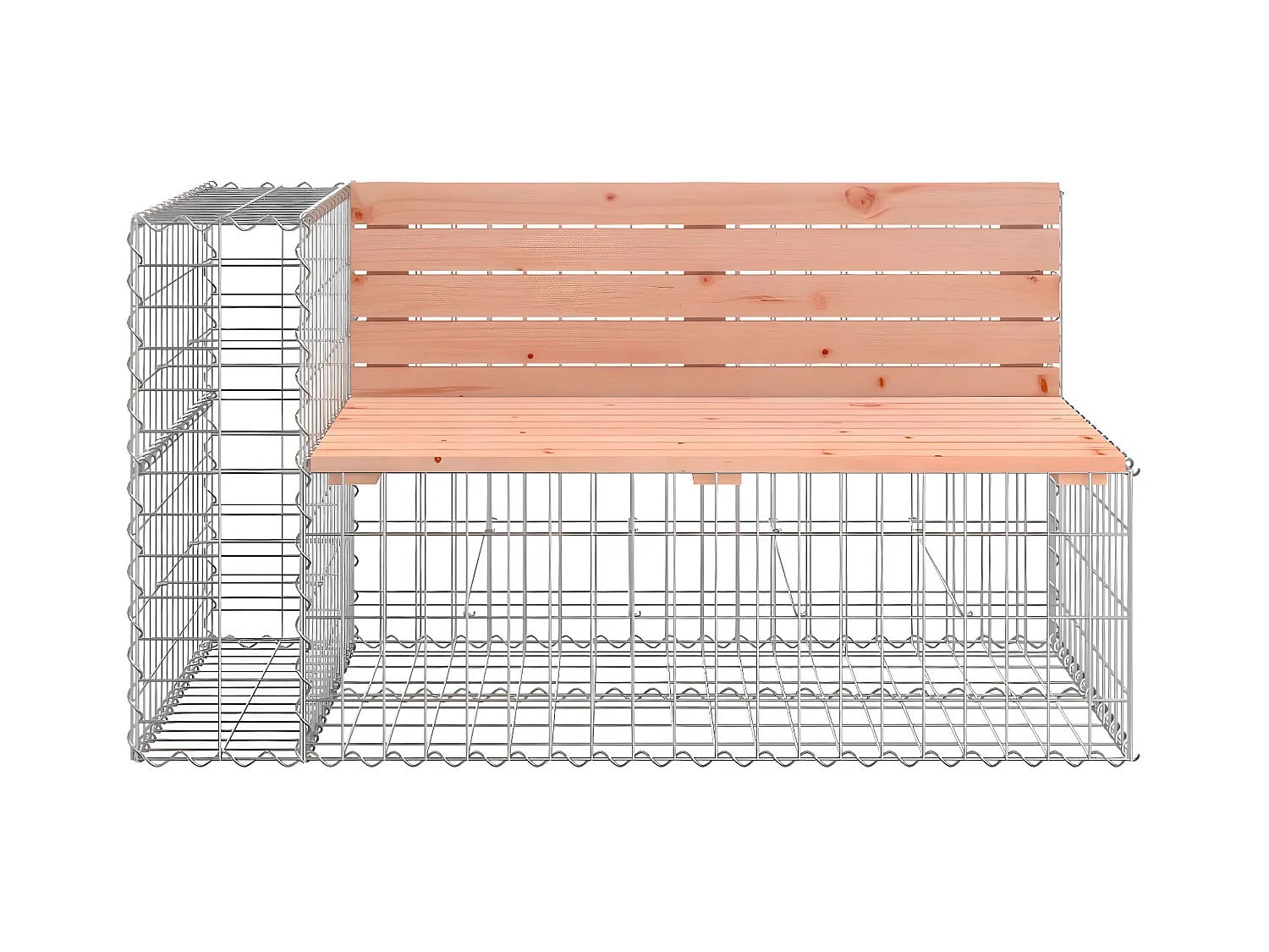 Banc de jardin avec panier en gabion bois massif de douglas PEWV41349