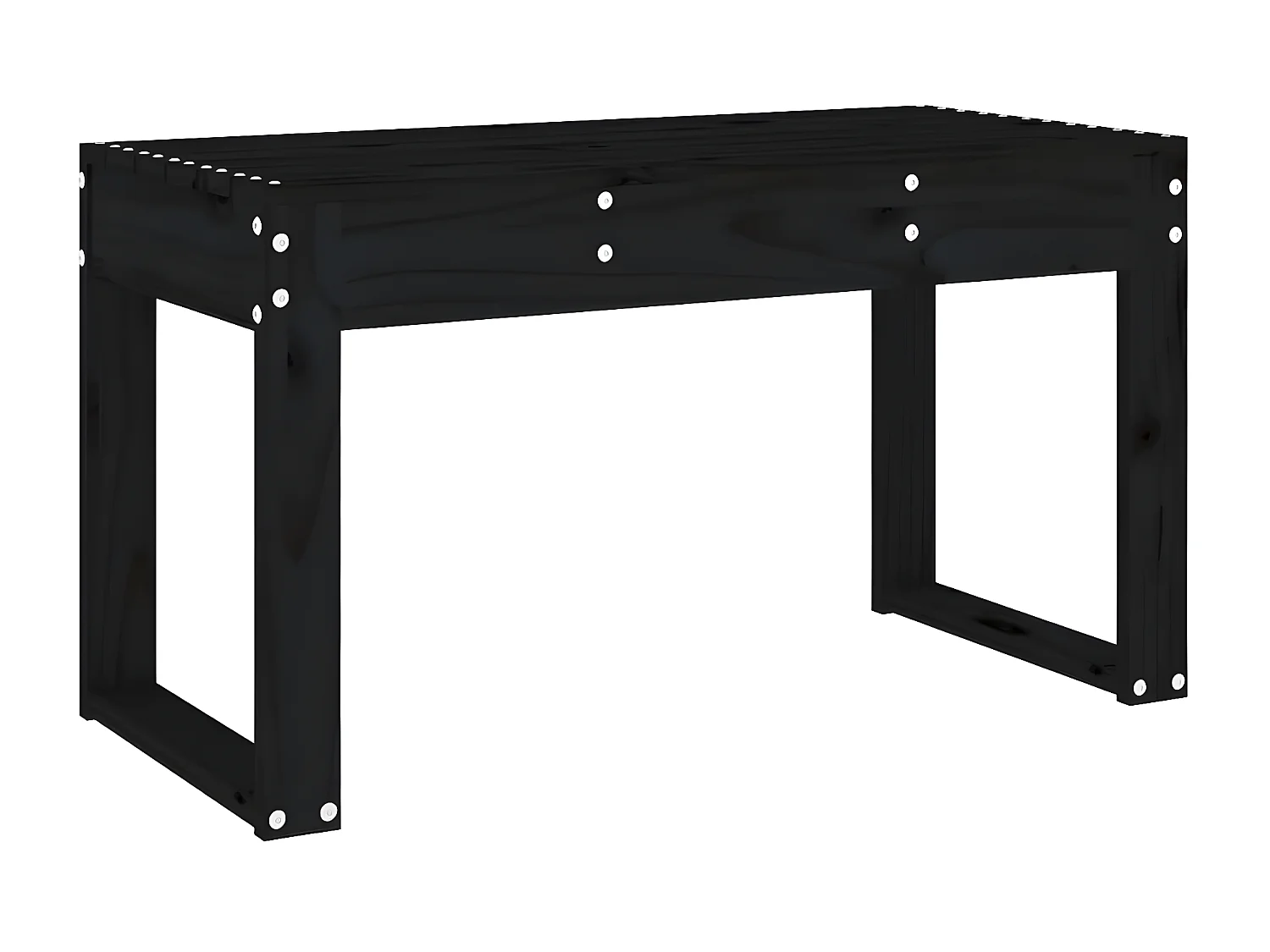 Banc de jardin noir 80x38x45 cm bois massif de pin PEWV86446