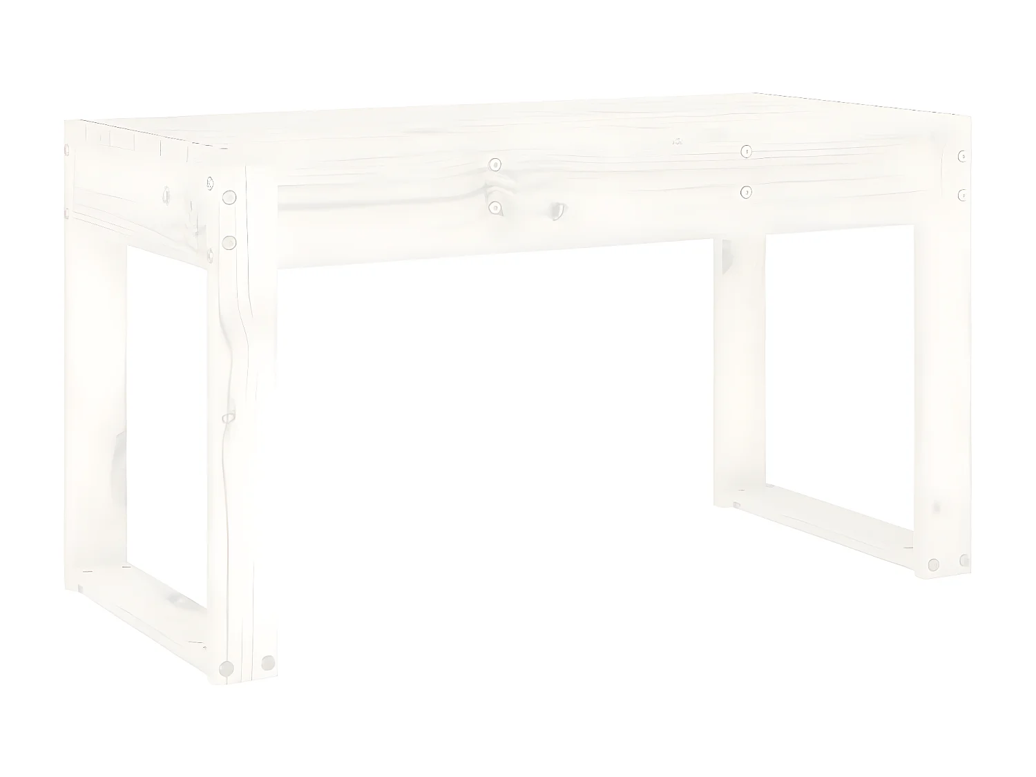 Banco de jardín madera maciza de pino blanco 80x38x45 cm ES89760