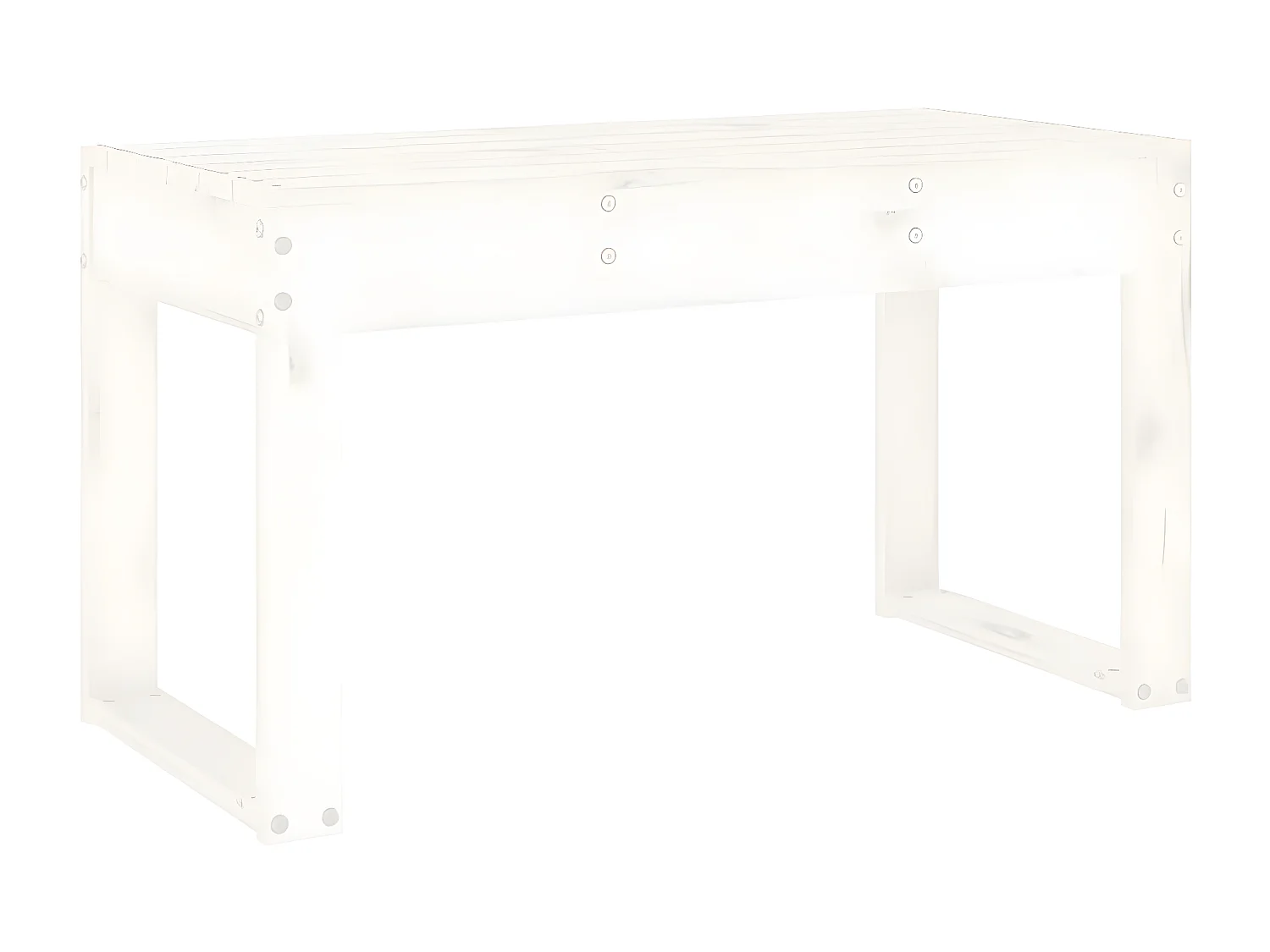 Banco de jardín madera maciza de pino blanco 80x38x45 cm ES89760