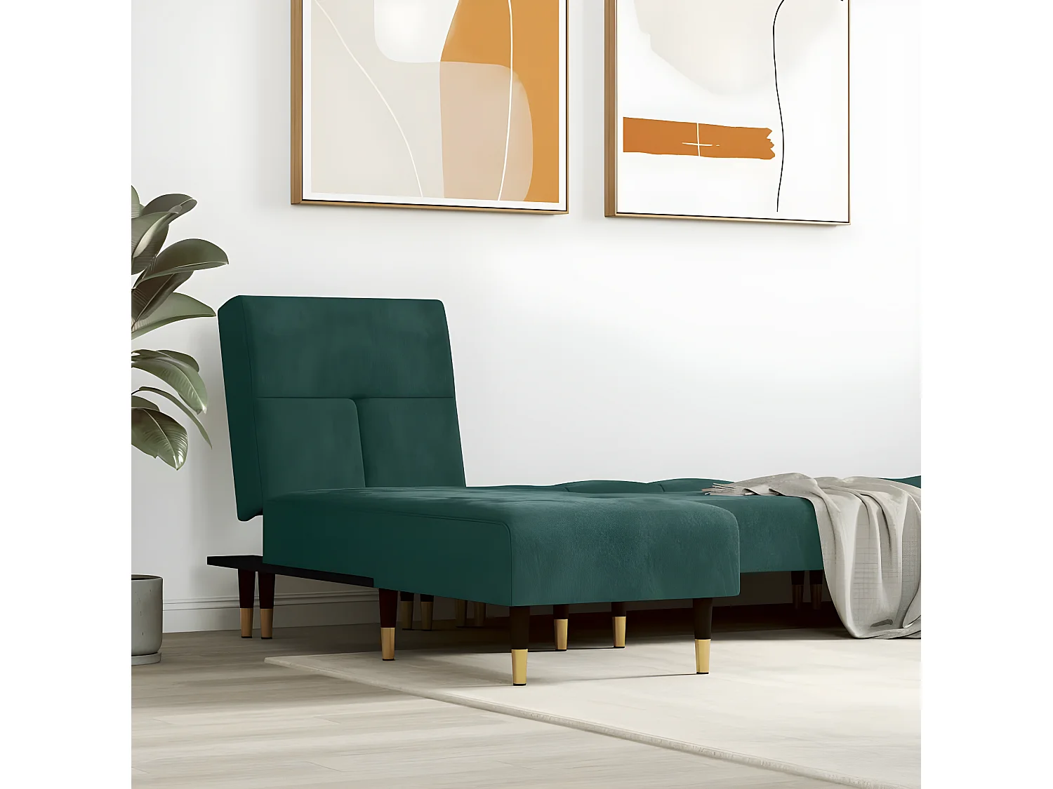 Canapé convertible vert foncé velours LSJ7307