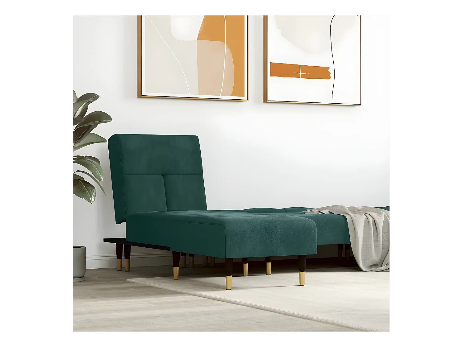 Canapé convertible vert foncé velours LSJ7307