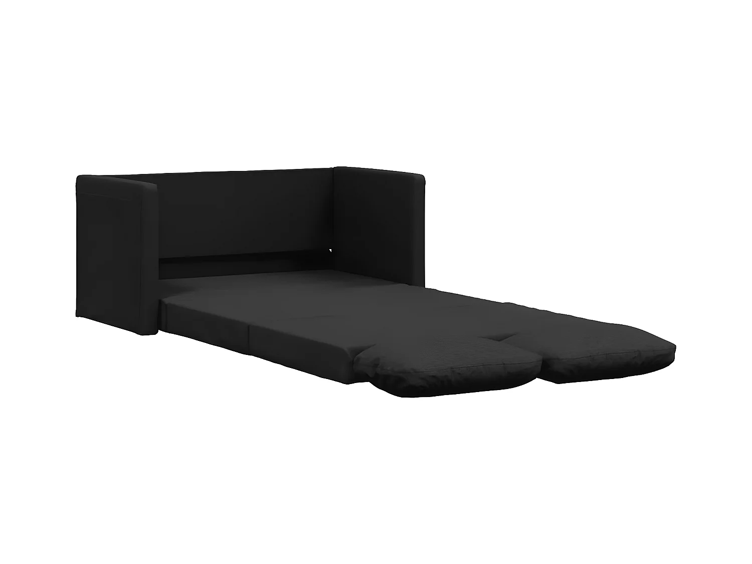 Canapé convertible 2 en 1 noir 112x174x55 cm tissu LODW25630