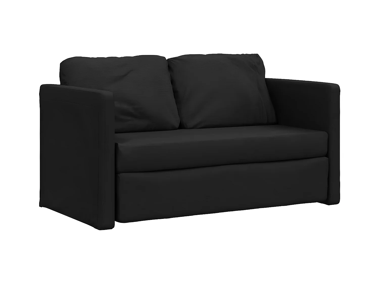 Canapé convertible 2 en 1 noir 112x174x55 cm tissu LODW25630