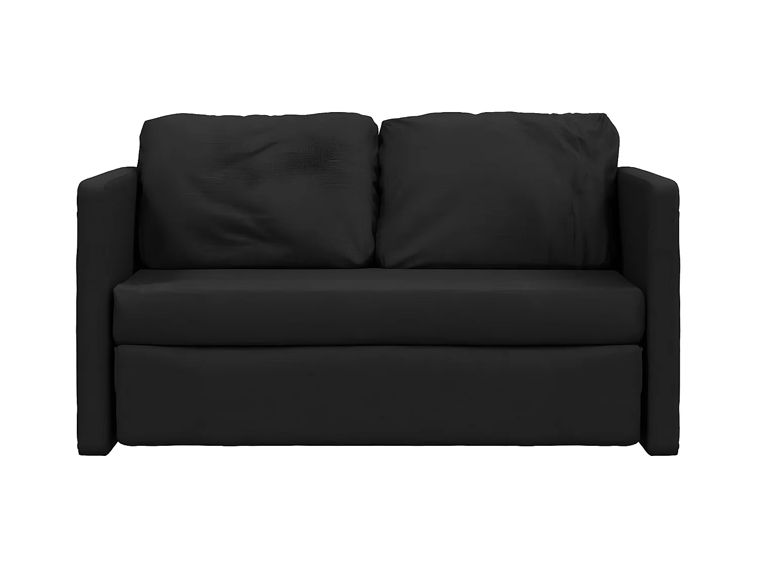 Canapé convertible 2 en 1 noir 112x174x55 cm tissu LODW25630