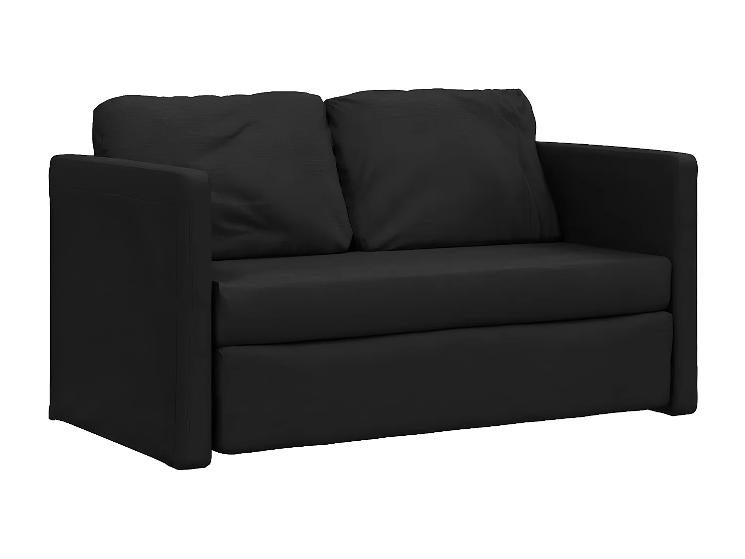 Canapé convertible 2 en 1 noir 112x174x55 cm tissu LODW25630