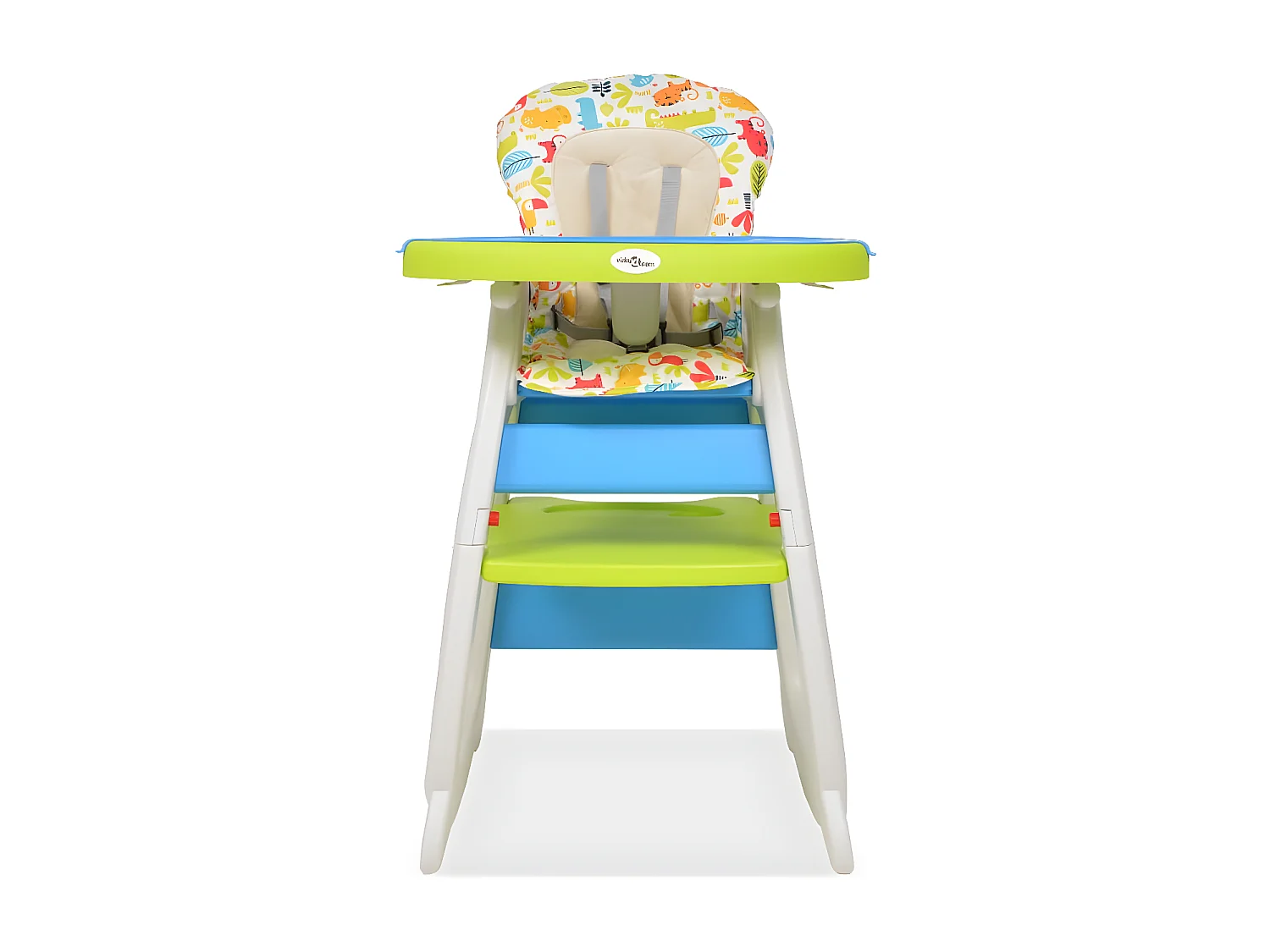 Cadeira de refeição conversível 3 em 1 com mesa azul e verde PT994884