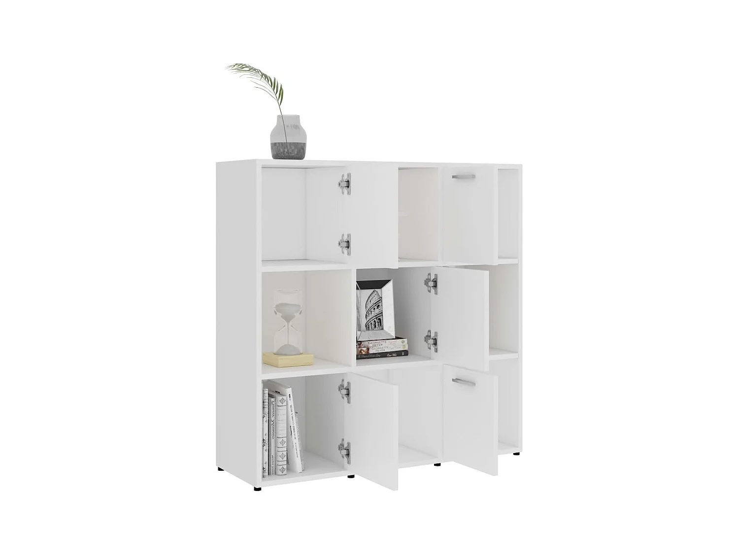 Biblioteca Estantería librería madera contrachapada blanco 90x30x90 cm ES91203