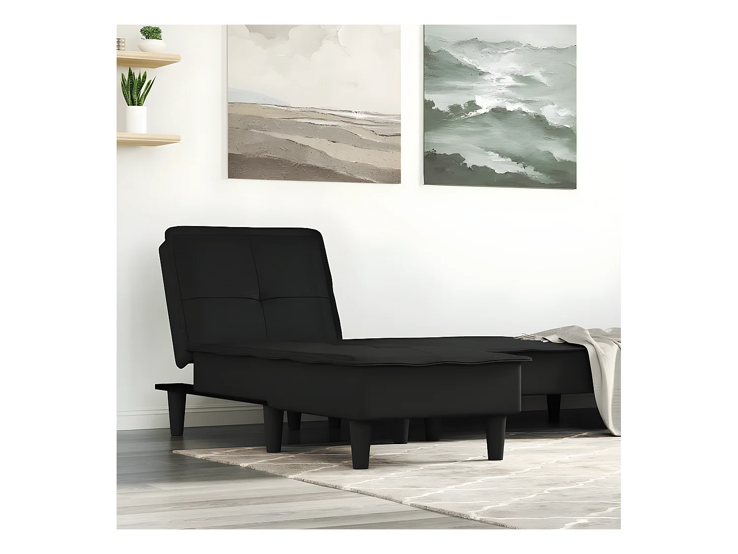 Canapé convertible noir tissu ODF5034  OID1599