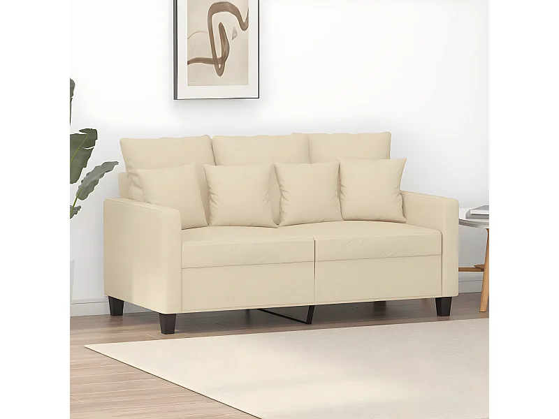 Canapé à 2 places Crème 120 cm Tissu LODW52458