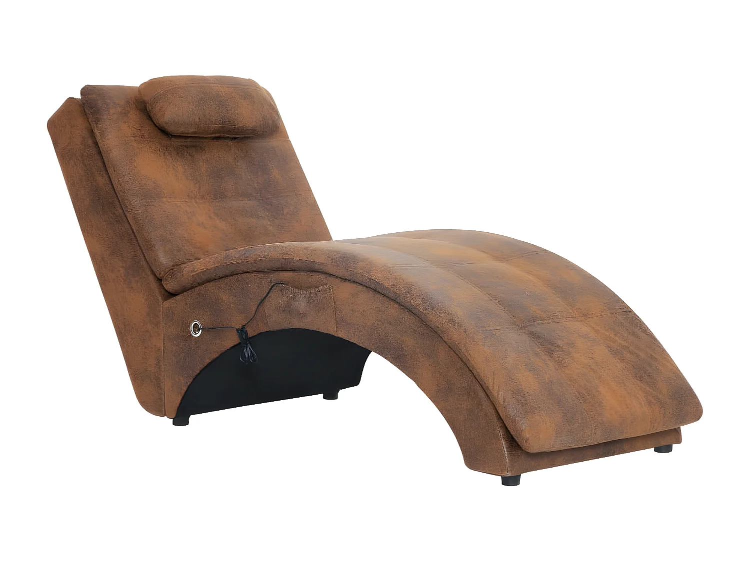 Canapé de massage avec oreiller Marron Similicuir daim BE19116