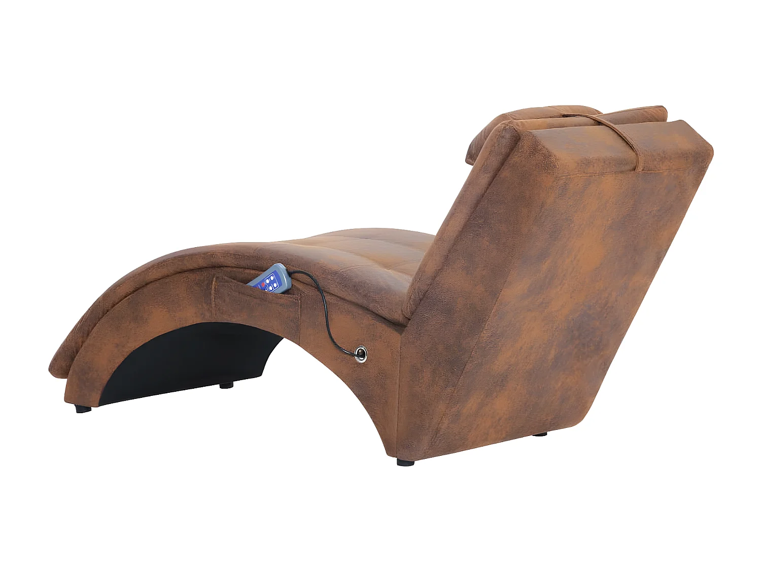 Canapé de massage avec oreiller Marron Similicuir daim BE19116