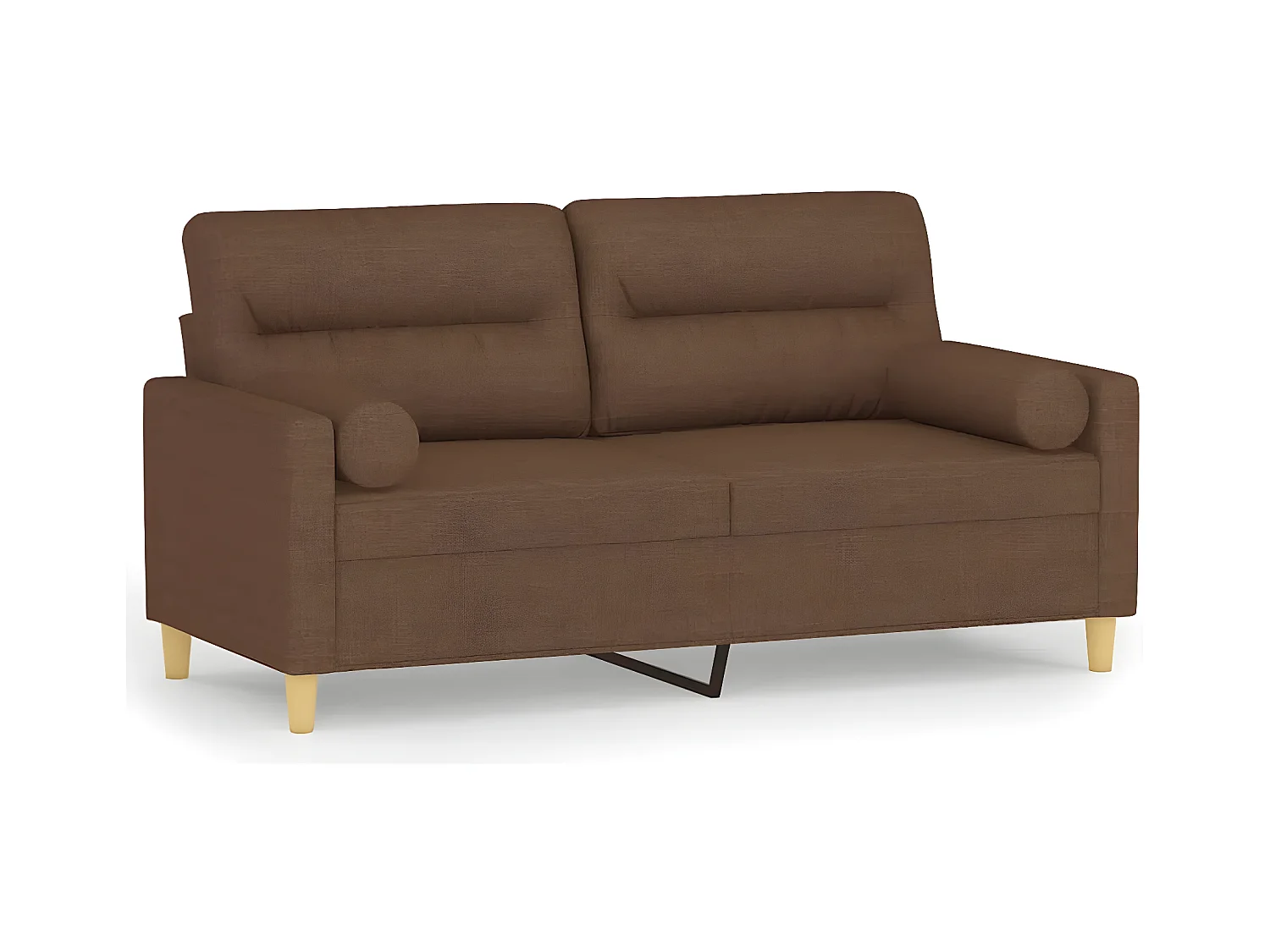 Canapé à 2 places avec oreillers décoratifs marron 140 cm tissu OLA4249