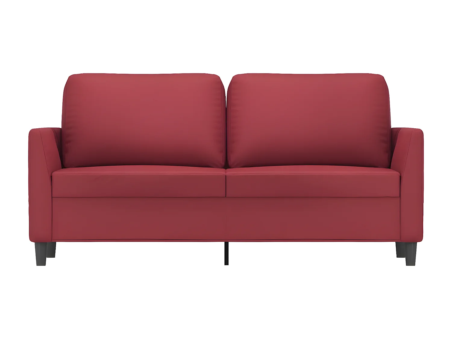 Canapé à 2 places Rouge bordeaux 140 cm Similicuir LODW59658