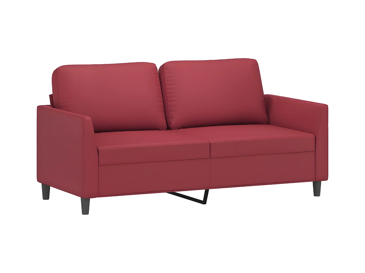 Canapé à 2 places Rouge bordeaux 140 cm Similicuir LODW59658