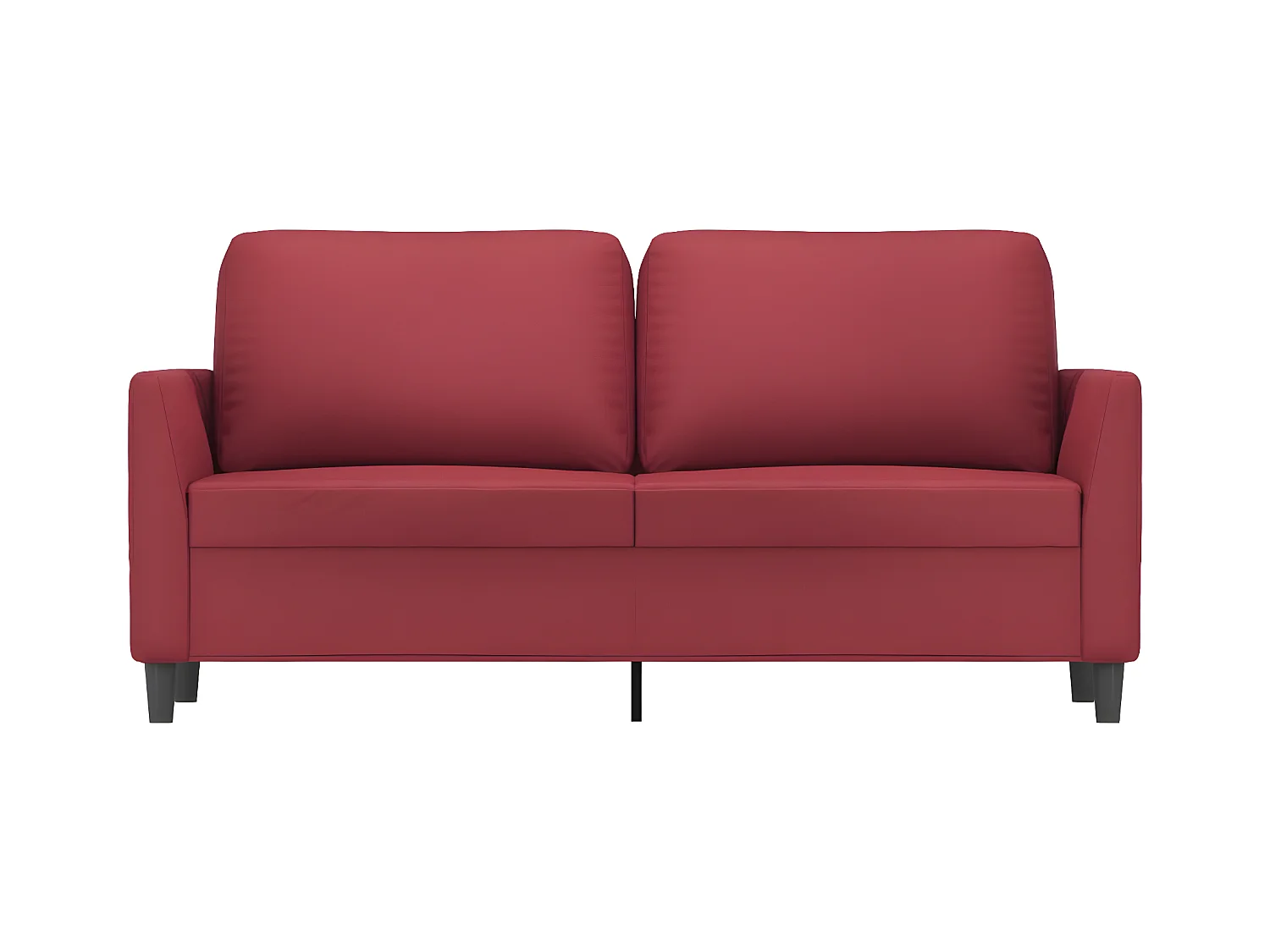 Canapé à 2 places Rouge bordeaux 140 cm Similicuir LODW59658