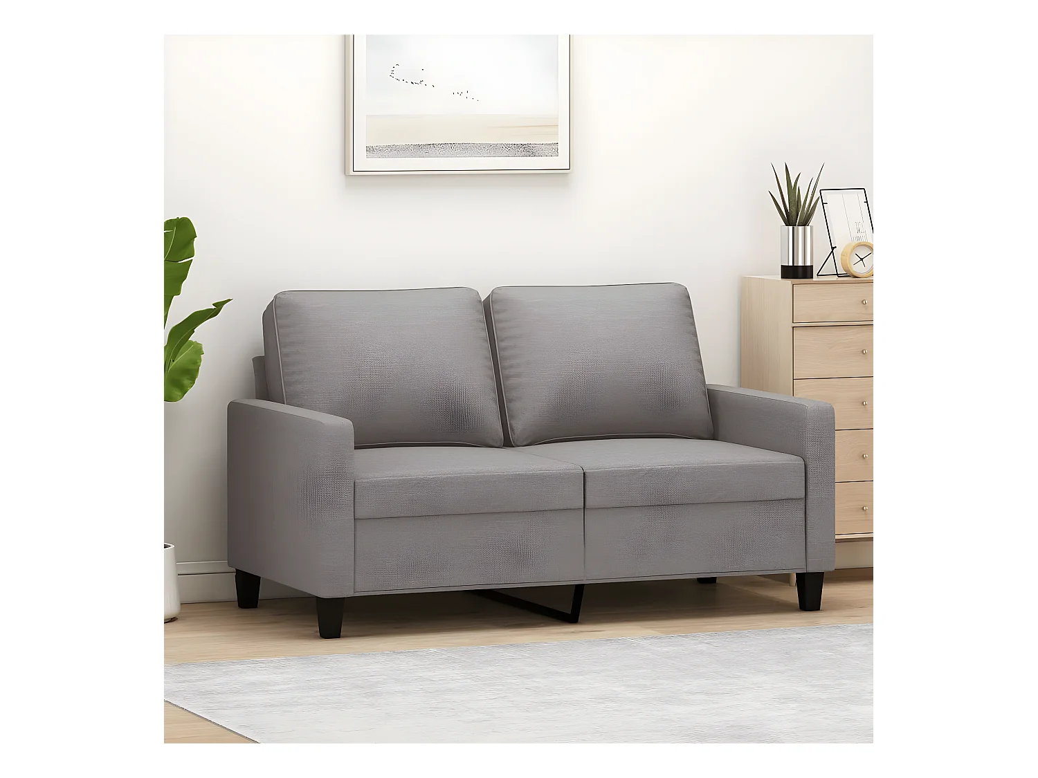Canapé à 2 places Taupe 120 cm Tissu OLA3558