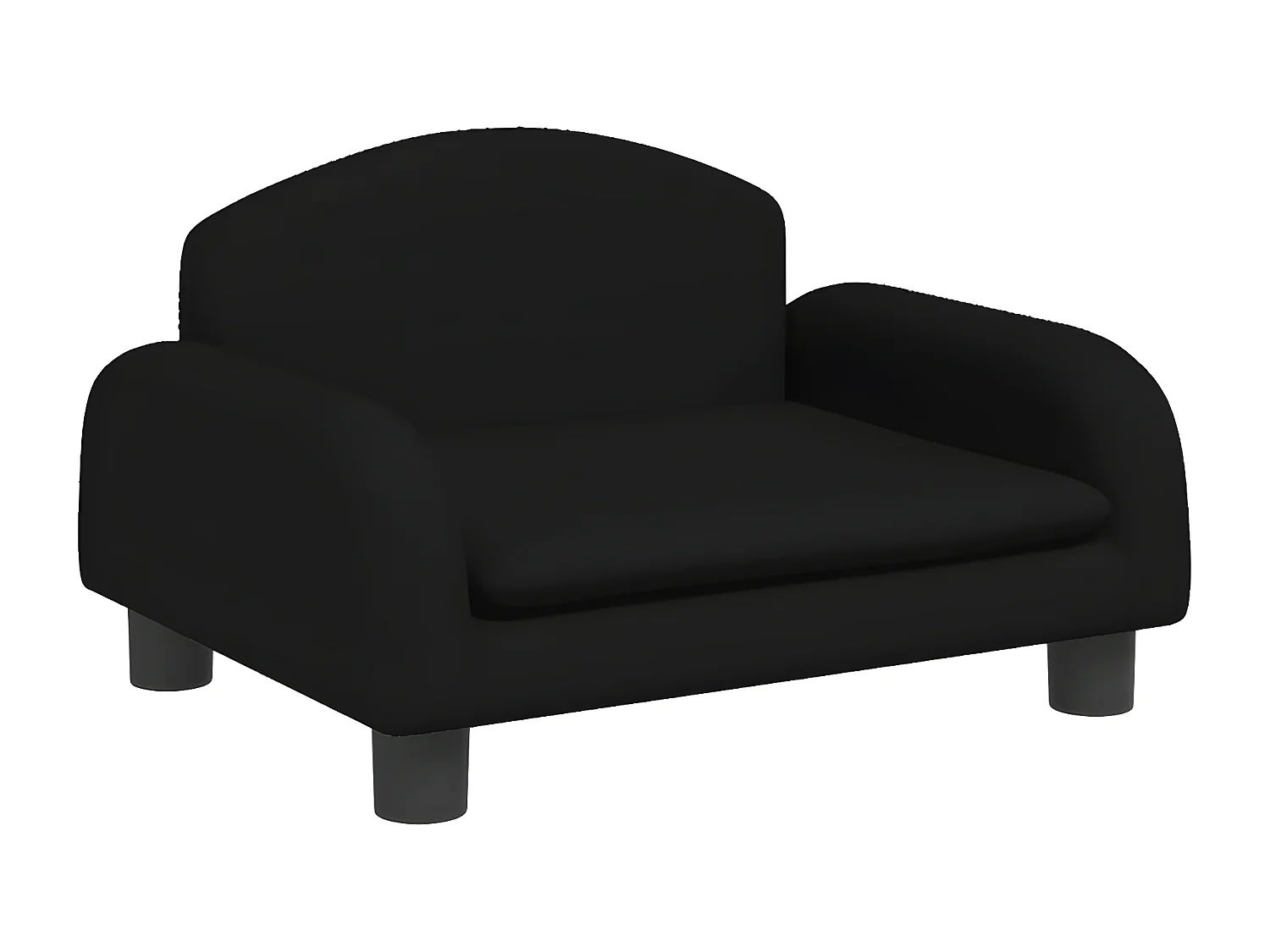 Canapé pour enfants noir 50x40x30 cm tissu QWE6115